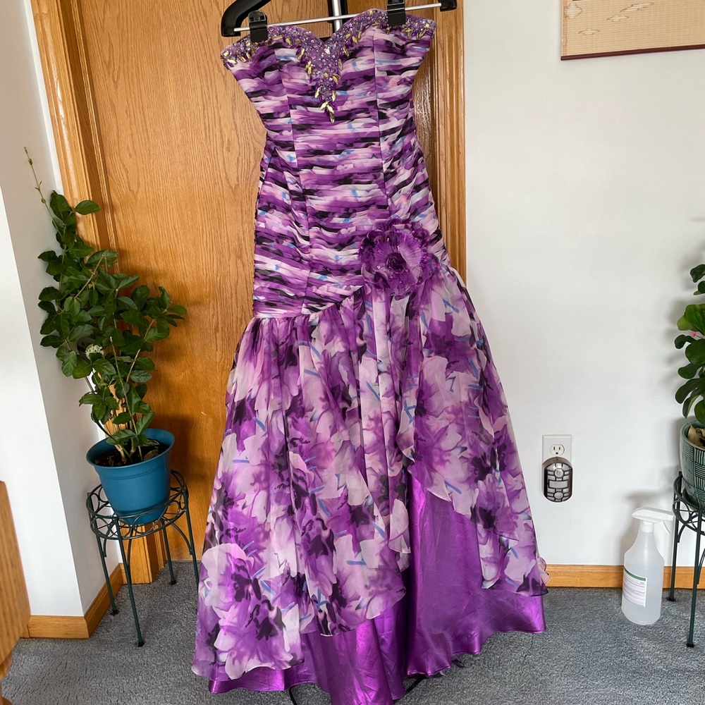 Floral Mermaid Prom Dress